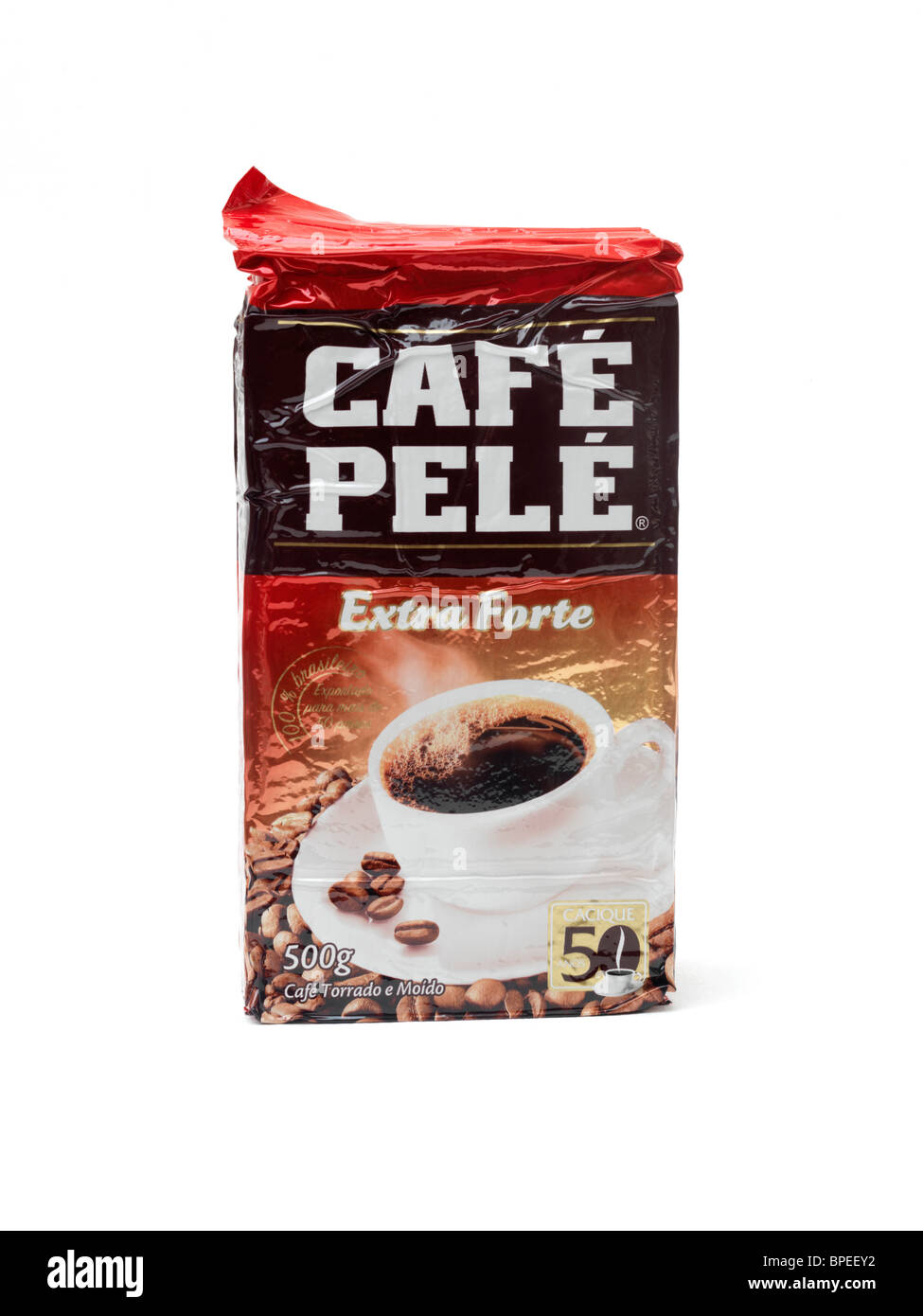 Packet of Brazilian Coffee Cafe Pele Stock Photo - Alamy