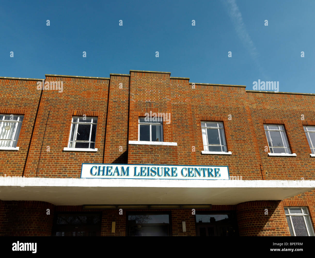 Surrey England Cheam Leisure Centre Art Deco Built In 1937 Stock Photo