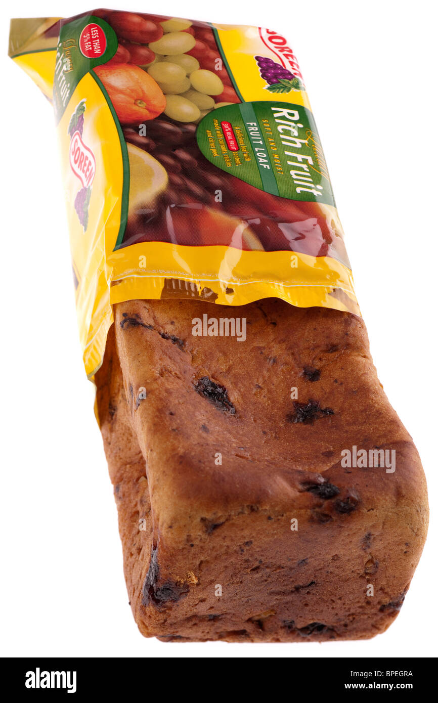 Soreen rich fruit cake and open packet Stock Photo