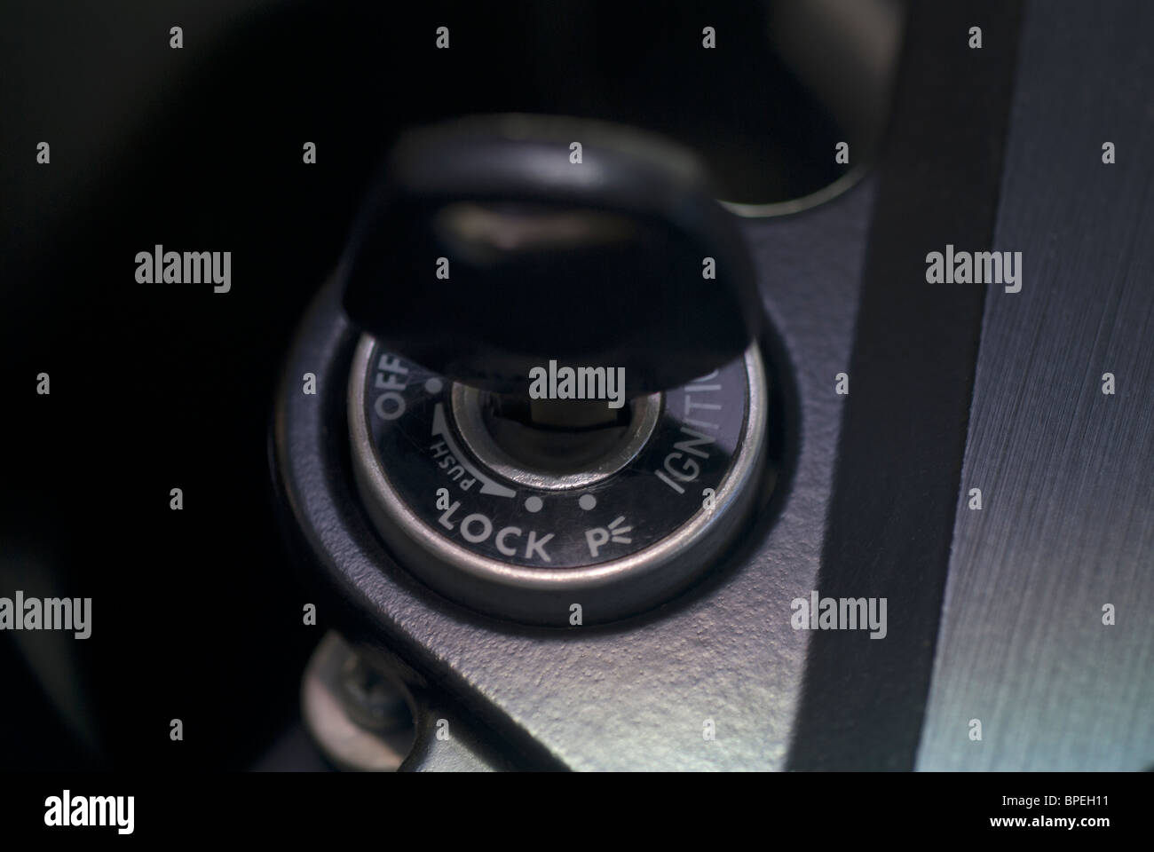Key in Motorcycle Ignition Stock Photo Alamy