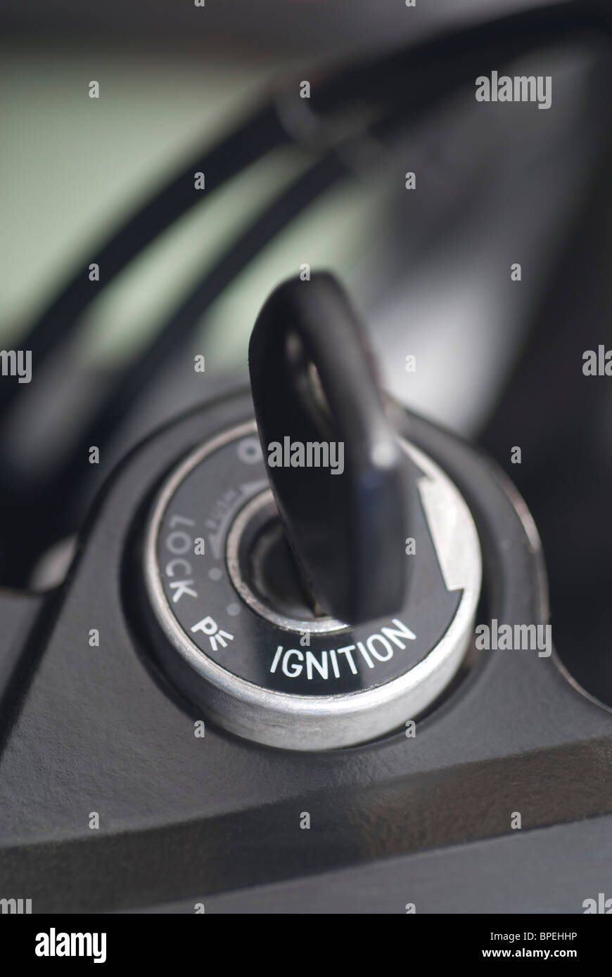 Key in Motorcycle Ignition Stock Photo Alamy