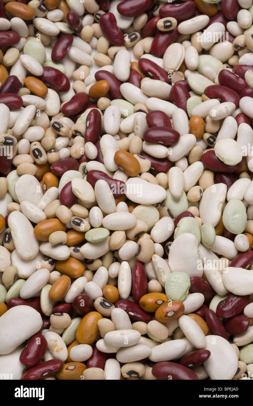 mixed beans and pulses Stock Photo