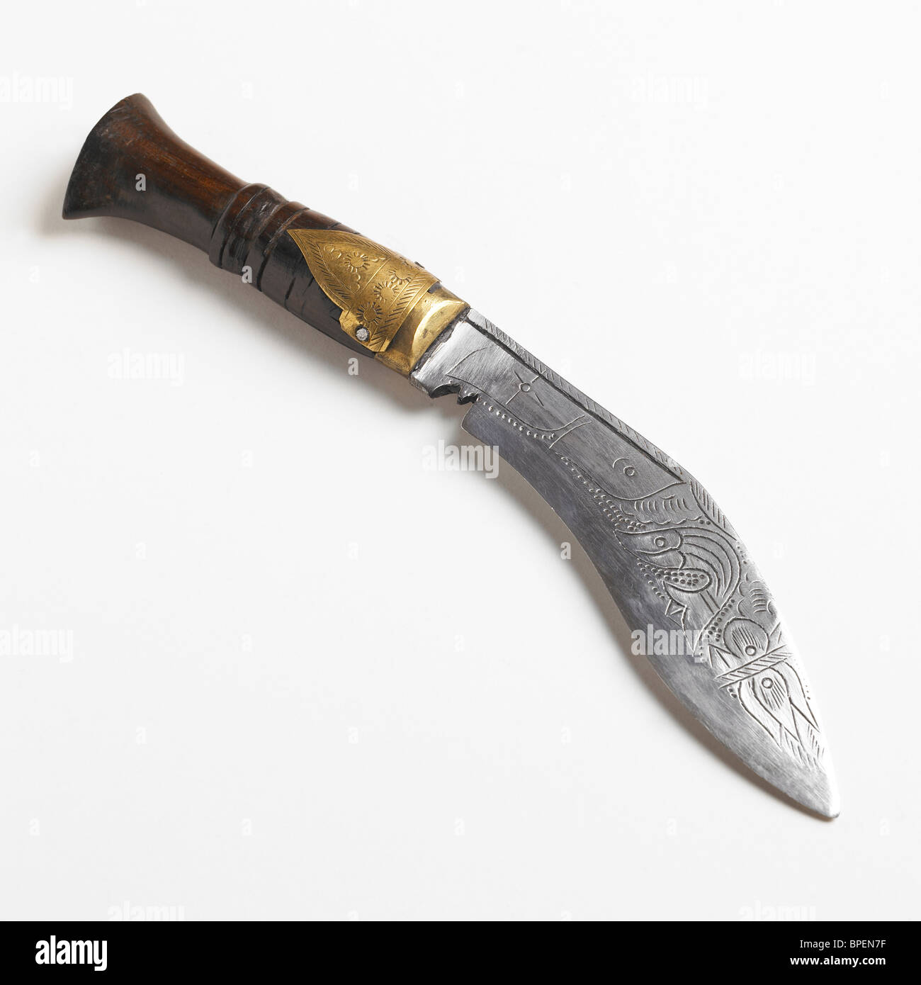 Nepali Knife On A White Background Stock Photo