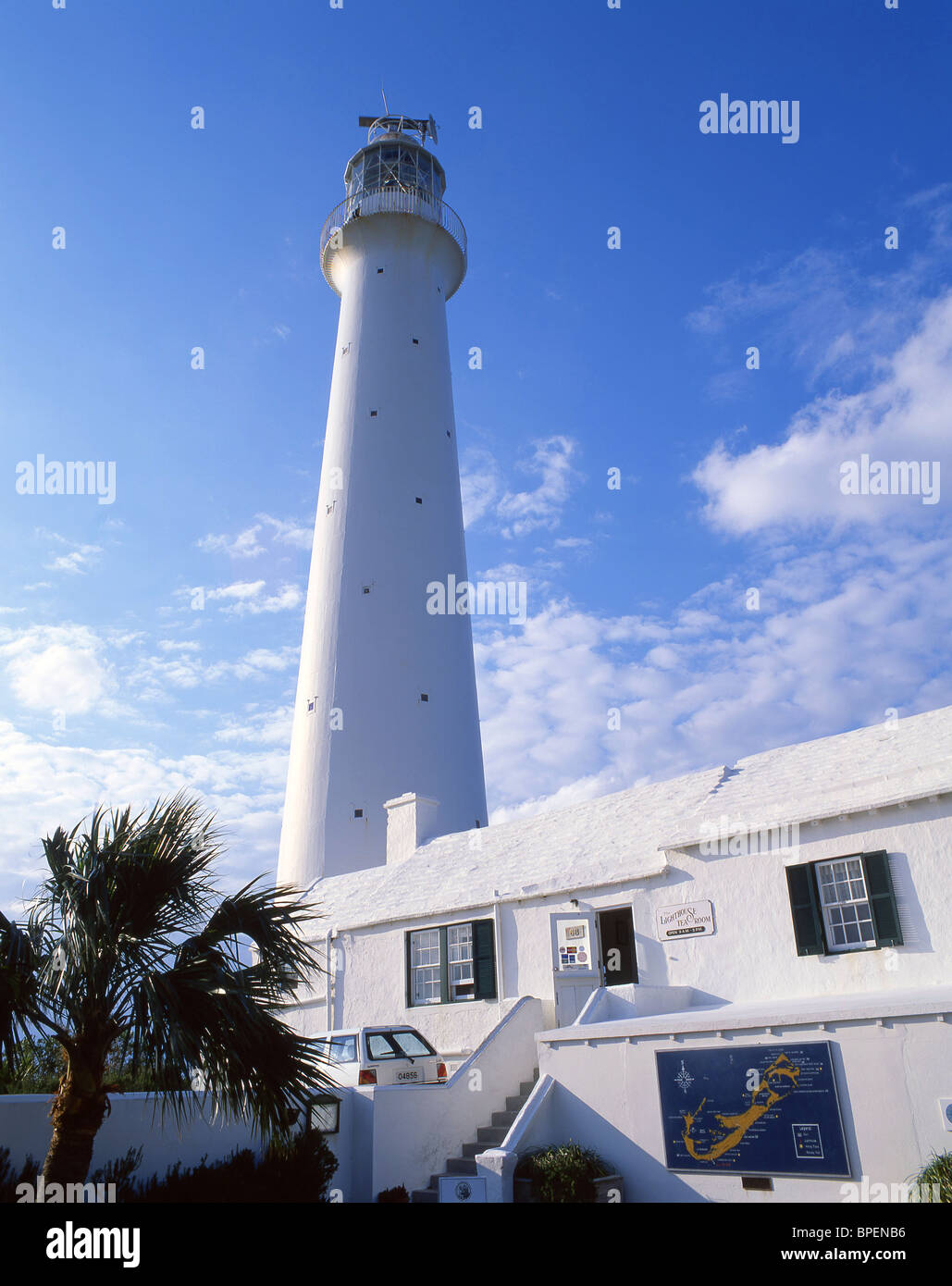 Lighthouse and tearooms, Gibb's Hill Lighthouse, Southampton Parish, Bermuda Stock Photo