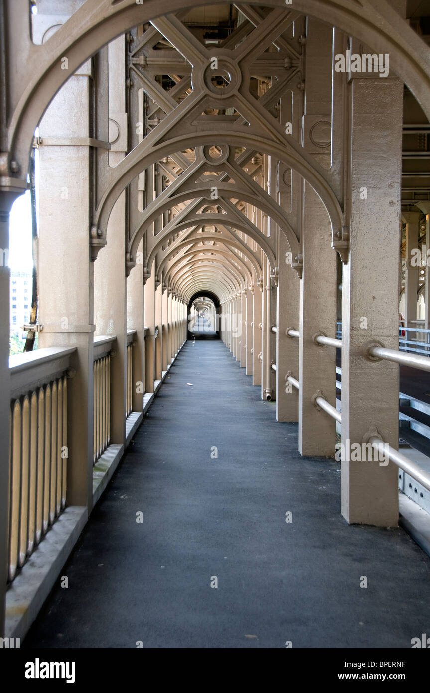 Tyne pedestrian and cycle tunnel on Tyne High Level Bridge, Newcastle Upon Tyne, Tyne & Wear Stock Photo