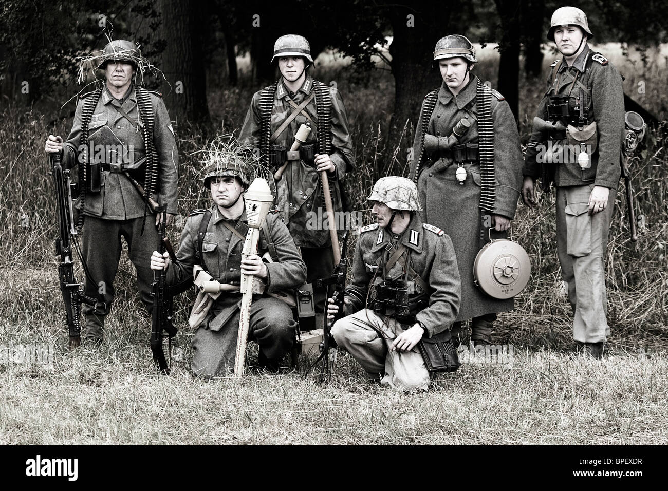 Trup of Soldiers of the Wehrmacht Heer - 5 Kompanie II Batallion 916 Grenadier Regiment GR916 Stock Photo