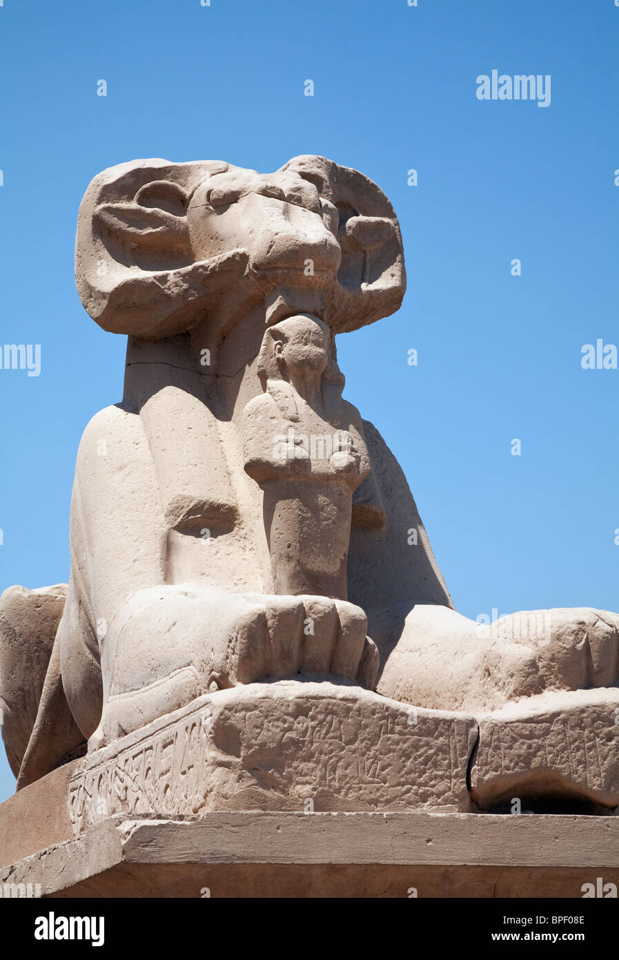 Sphinx of Karnak temple Stock Photo