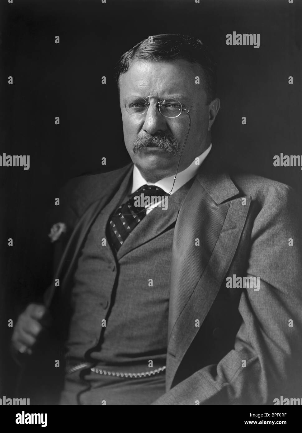 Portrait photo circa 1910s of Theodore 'Teddy' Roosevelt (1858 - 1919) - the 26th US President (1901 - 1909). Stock Photo