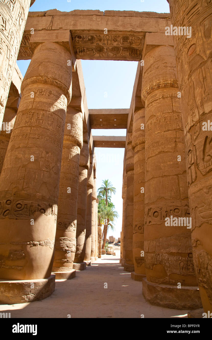 Great colonnade - Karnak Temple Stock Photo