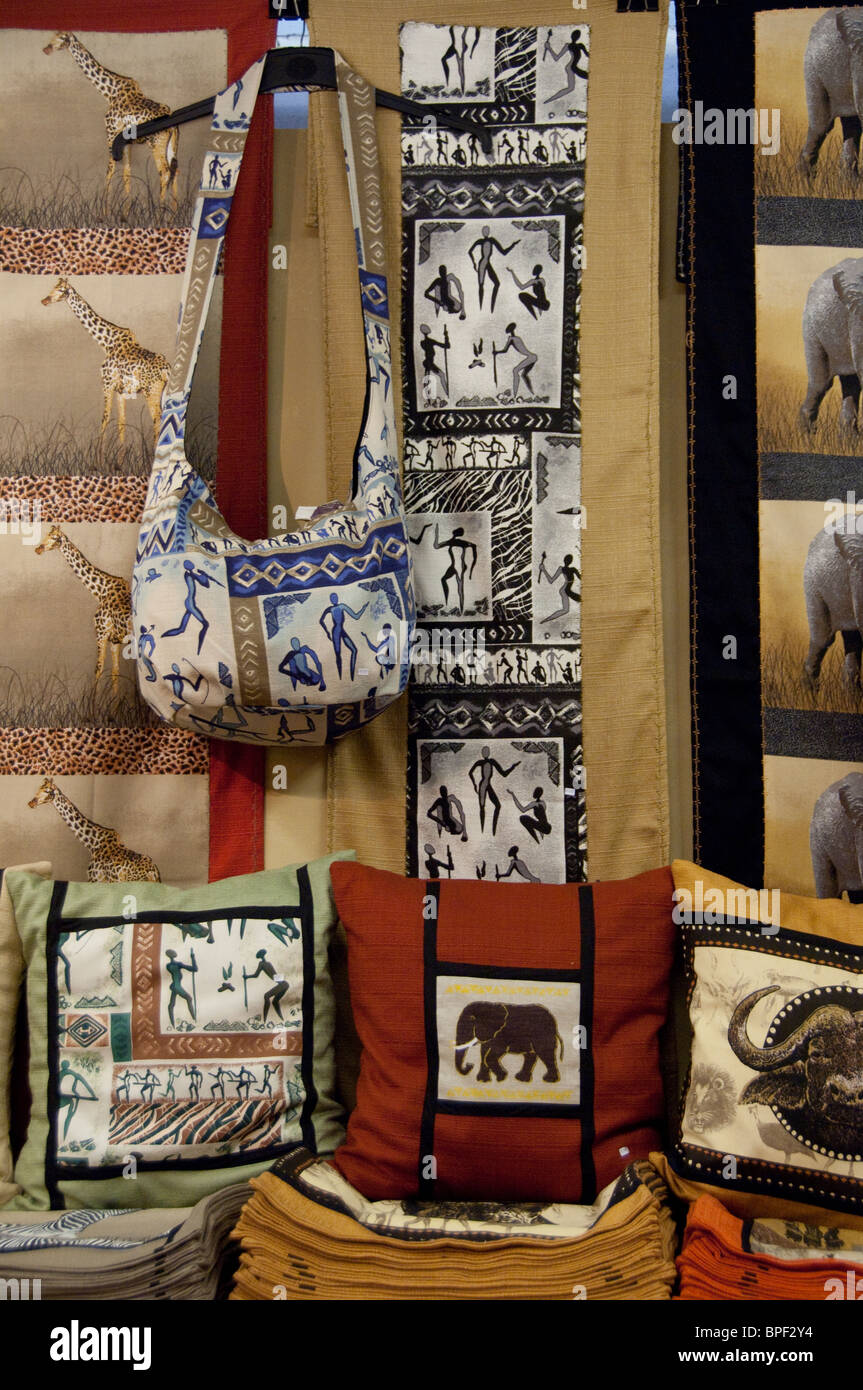 South Africa, Cape Town. Typical African textile souvenirs Stock Photo