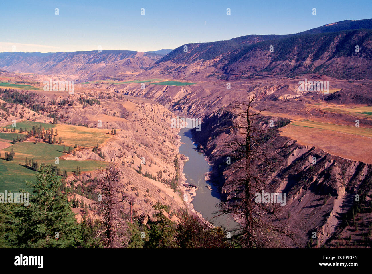 Fraser River and Fraser Canyon near Lillooet, BC, British Columbia