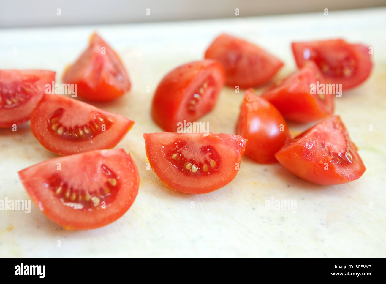 tomatoes prepared for a meal Stock Photo