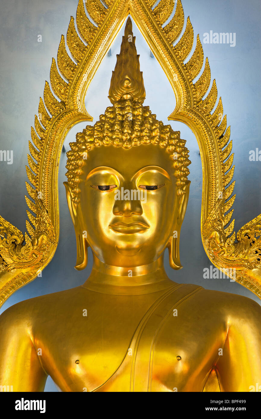 Golden Buddha Statue, Wat Benjamabophit (Marble Temple), Bangkok, Thailand, Southeast Asia Stock Photo