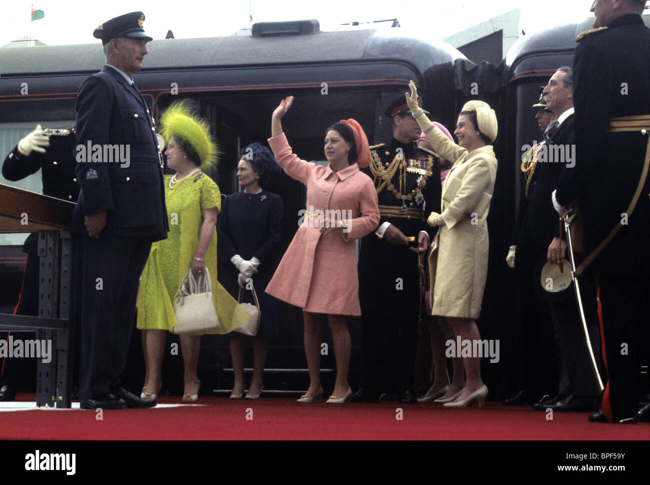 Members of the Royal family LtoR Queen Mother, Princess Alice, Princess Margaret, Duchess of Kent, Prince Philip and The Queen. Picture by DAVE BAGNALL Stock Photo