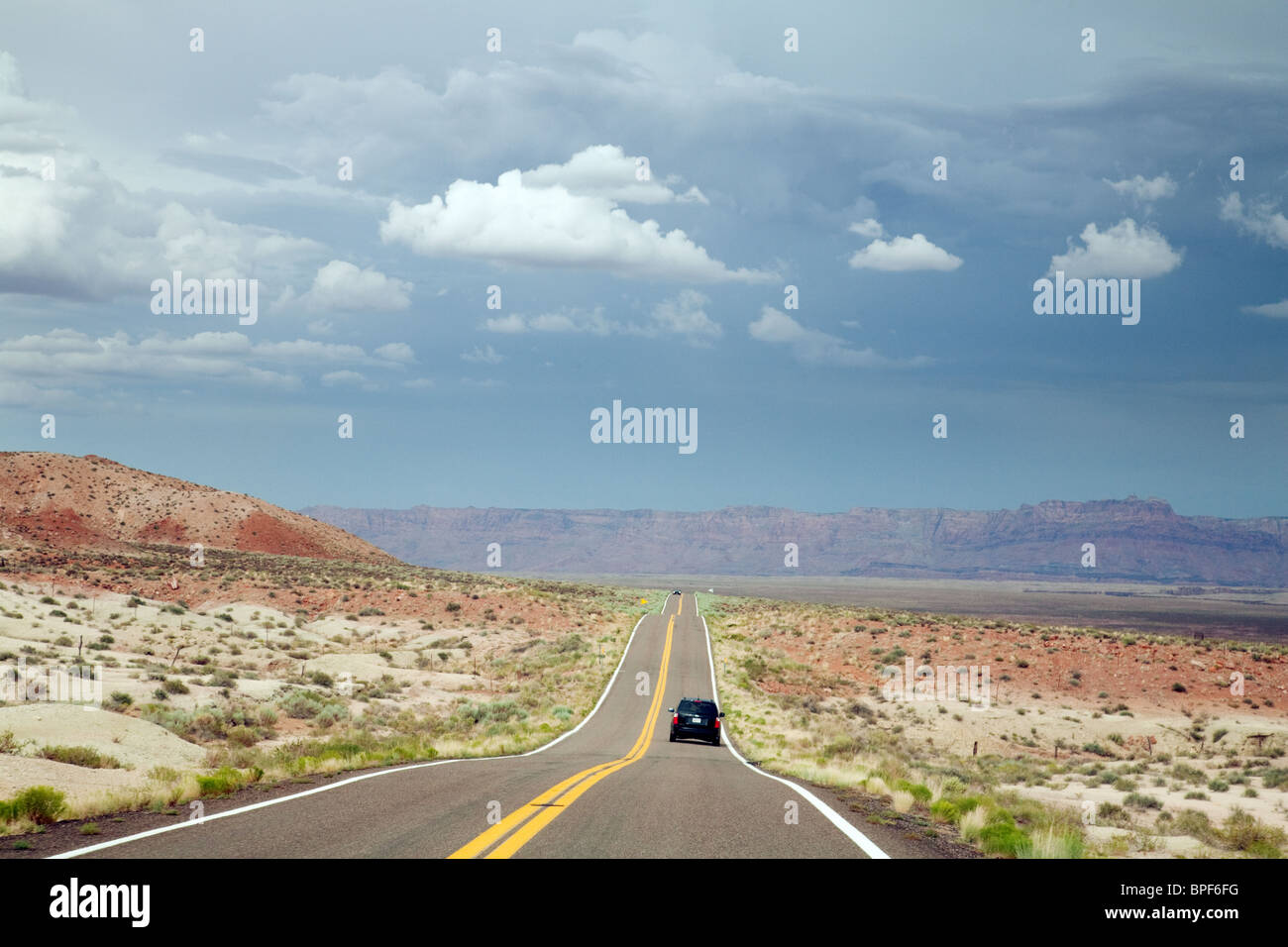 Driving in the area of the Vermilion Cliffs, Highway 89, Arizona state, USA Stock Photo