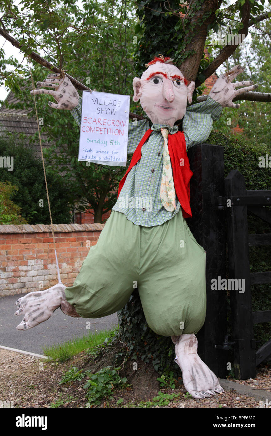 A scarecrow competition at an English village show. Stock Photo