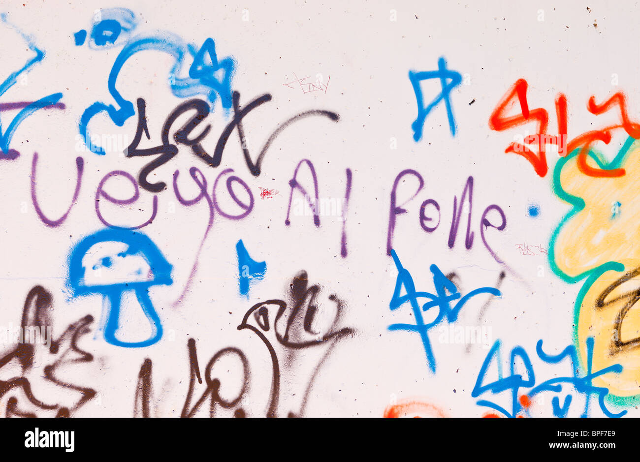 WASHINGTON, DC, USA Graffiti on wall under bridge in Stock