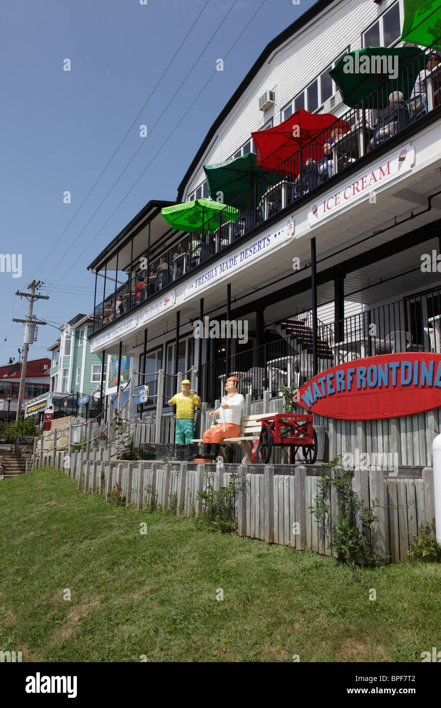 facade of waterfront restaurant in the city of Lunenburg, Nova Scotia