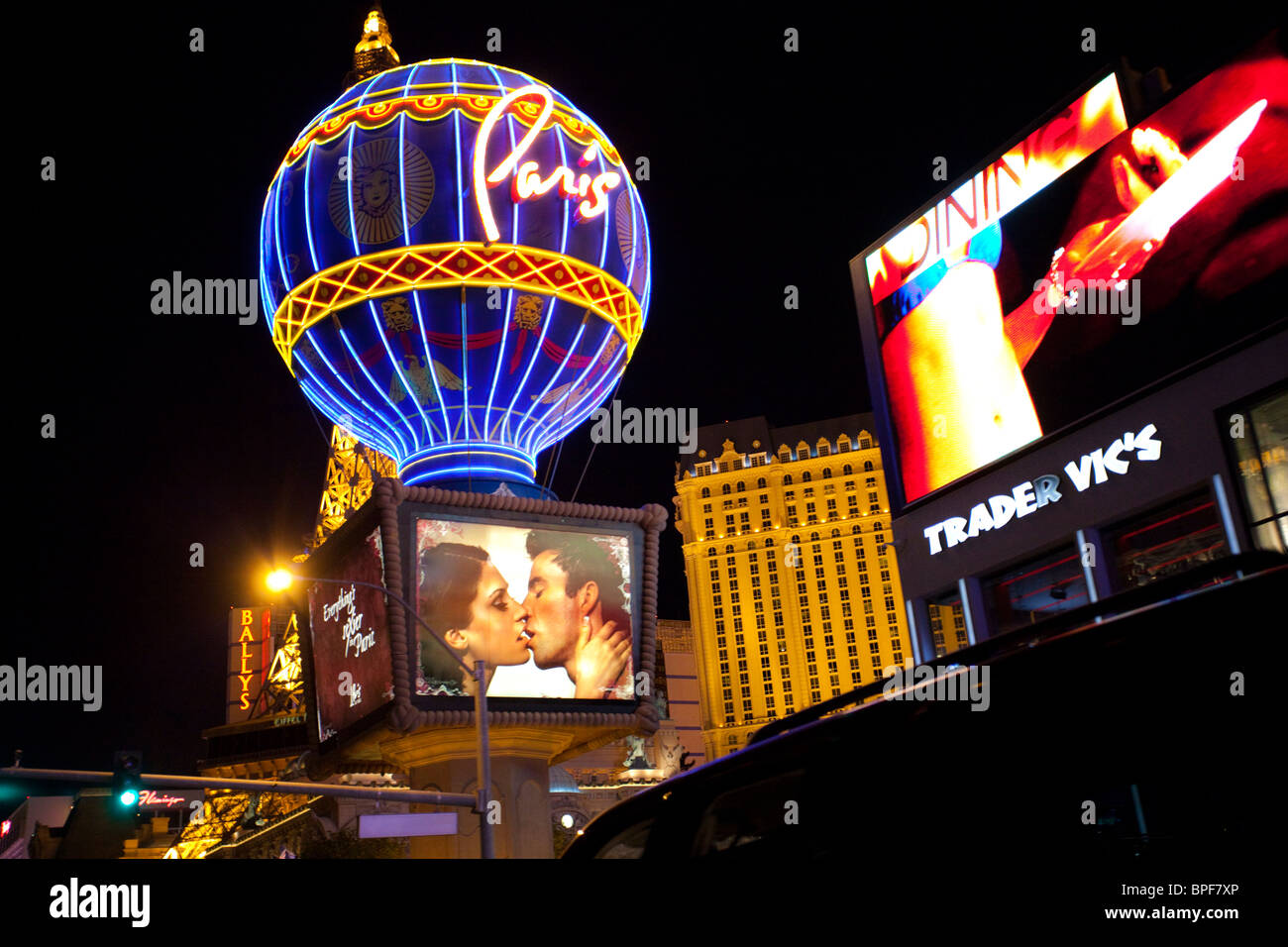 Las Vegas night lights, Las Vegas, Nevada, USA Stock Photo