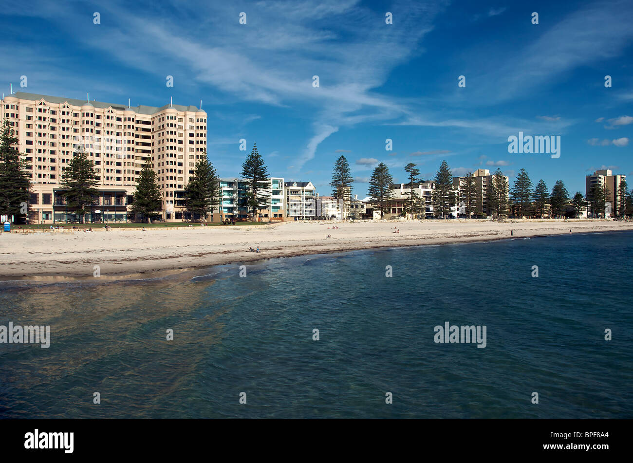 Beachfront apartments Glenelg Adelaide South Australia Stock Photo