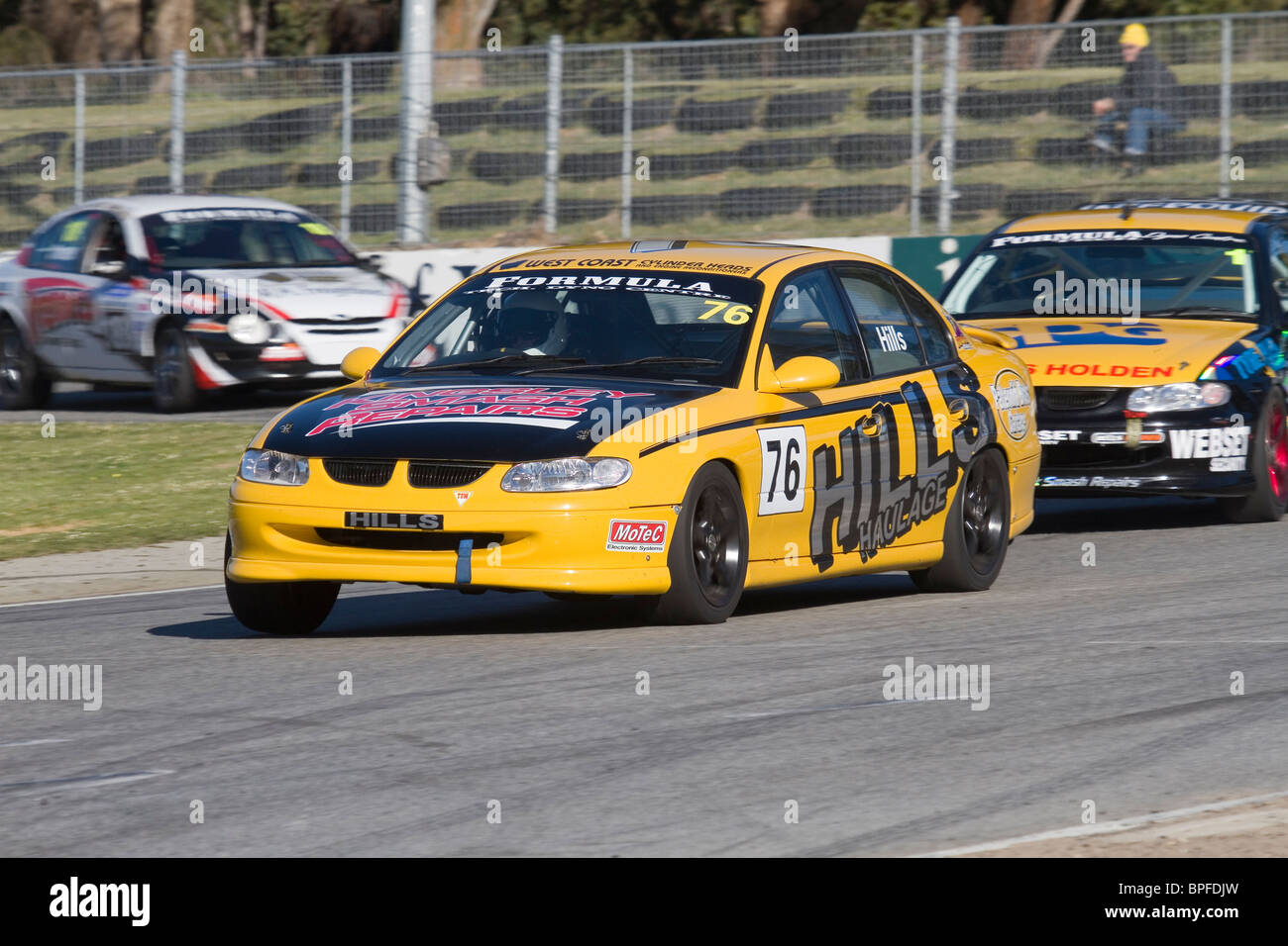 Holden Commodore leading at an Australian car race meeting Stock Photo