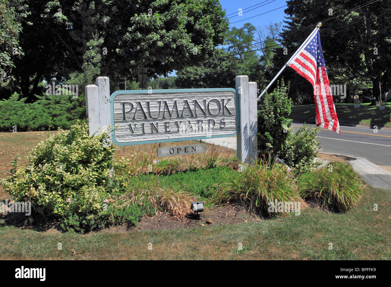 Paumanok winery and vineyards Jamesport north fork of eastern Long Island NY Stock Photo
