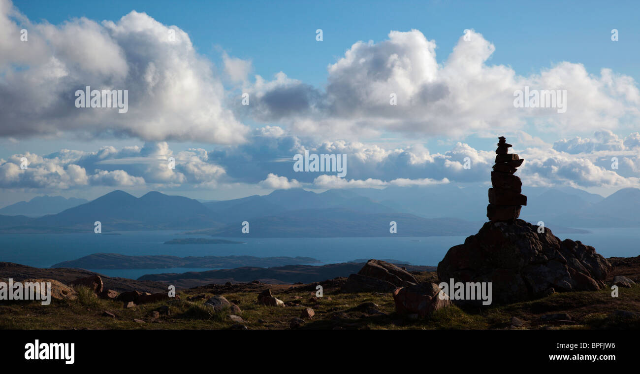 Looking to the Skye Ridge from the summit of the Bealach na Ba Wester ...