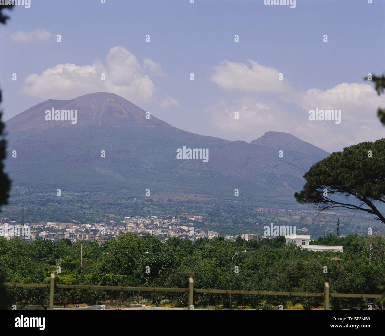 Mount Vesuvius from Pompeii, Campania Region, Italy Stock Photo