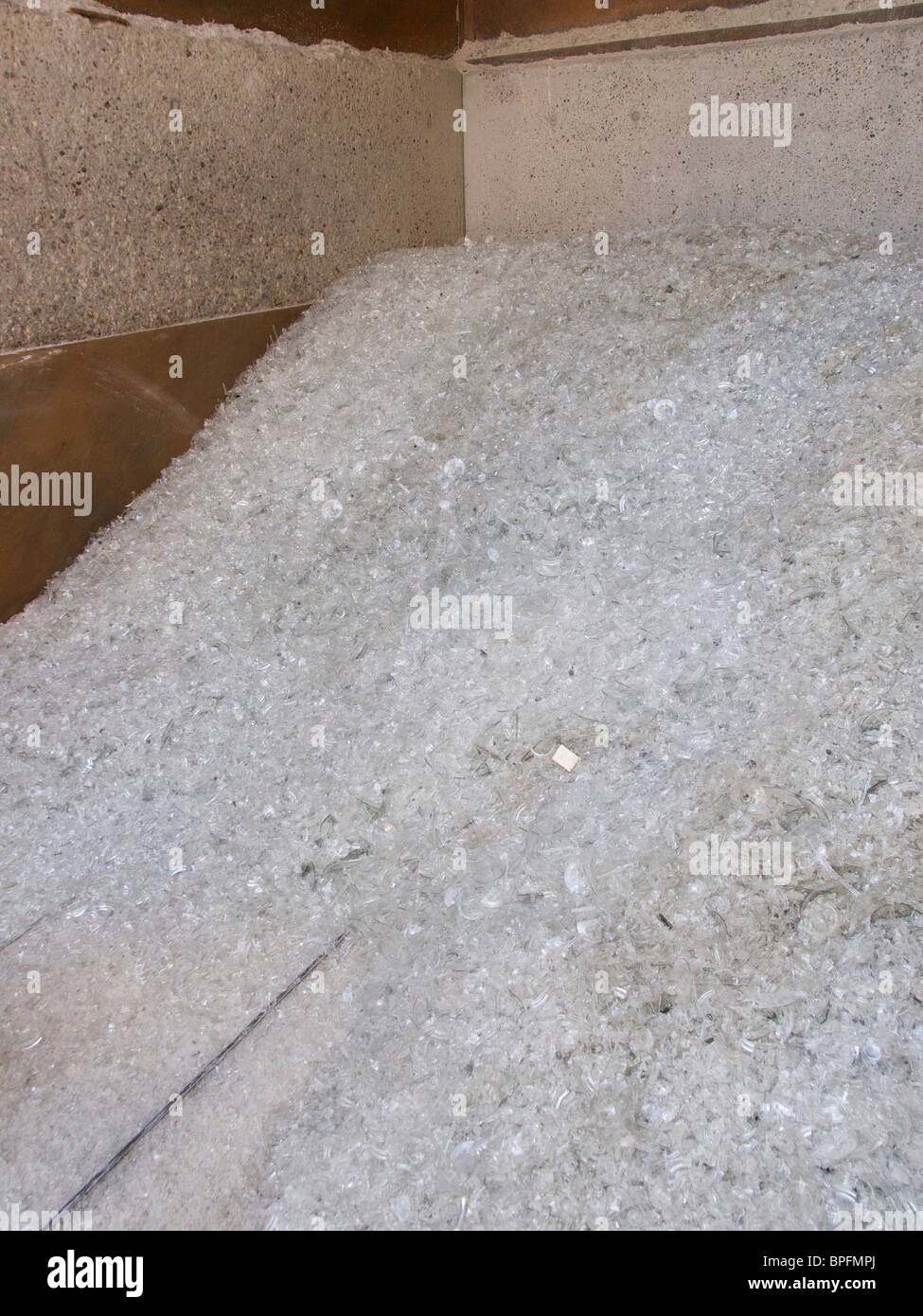 At the Libbey glass factory in Leerdam, the Netherlands, all broken glass is collected for recycling Stock Photo