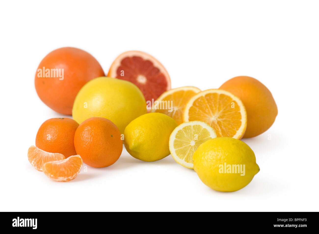 Oranges, lemons and grapefruit. Stock Photo