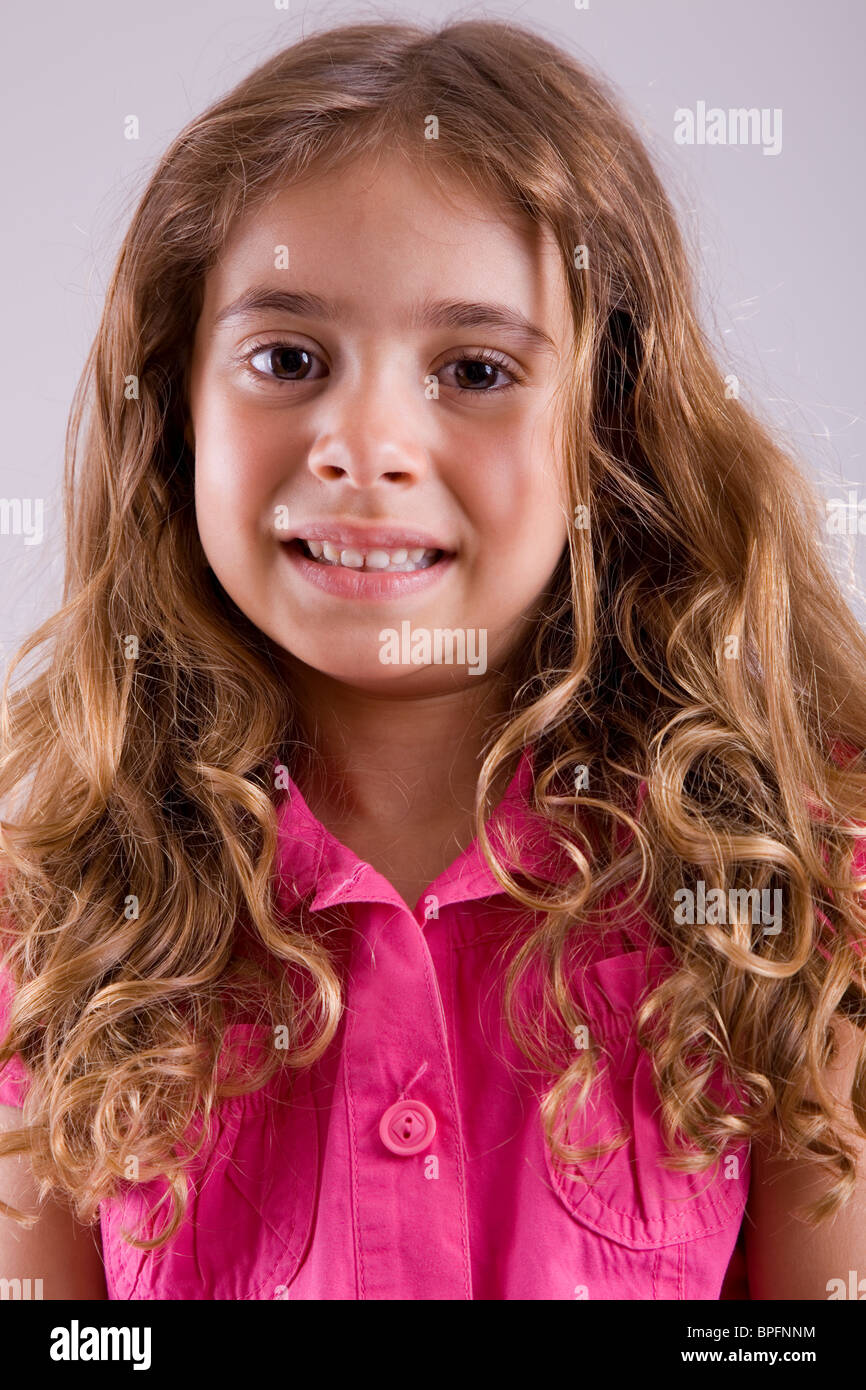 young happy girl smiling, close up portrait Stock Photo - Alamy