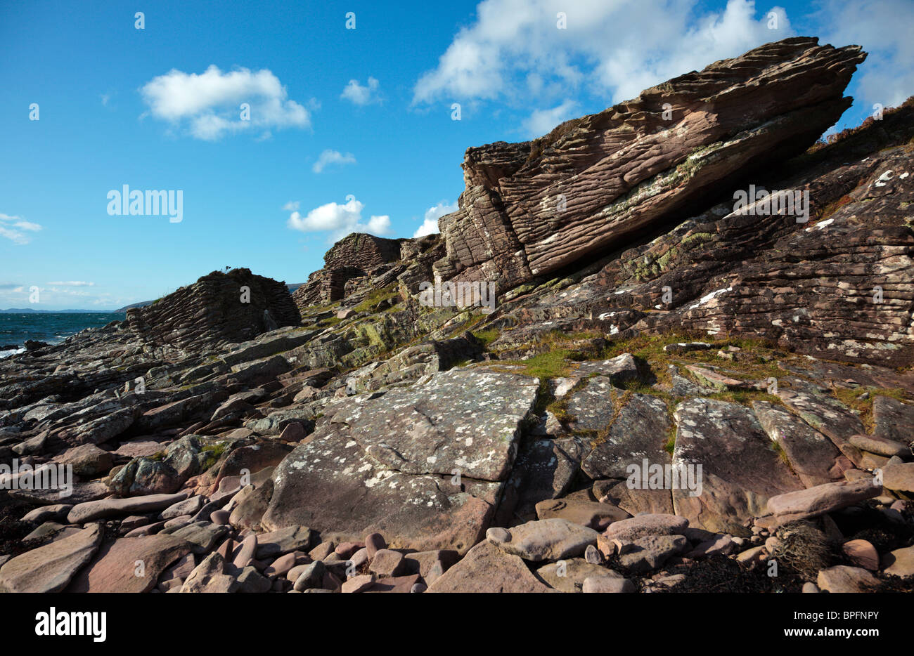 Scottish Highland rocky Ard Dubh beach in Wester Ross Scotland UK Stock Photo