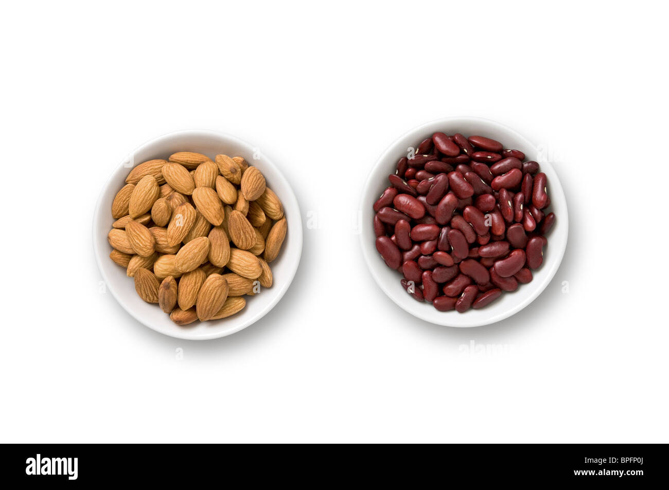 Almonds and red kidney beans Stock Photo Alamy