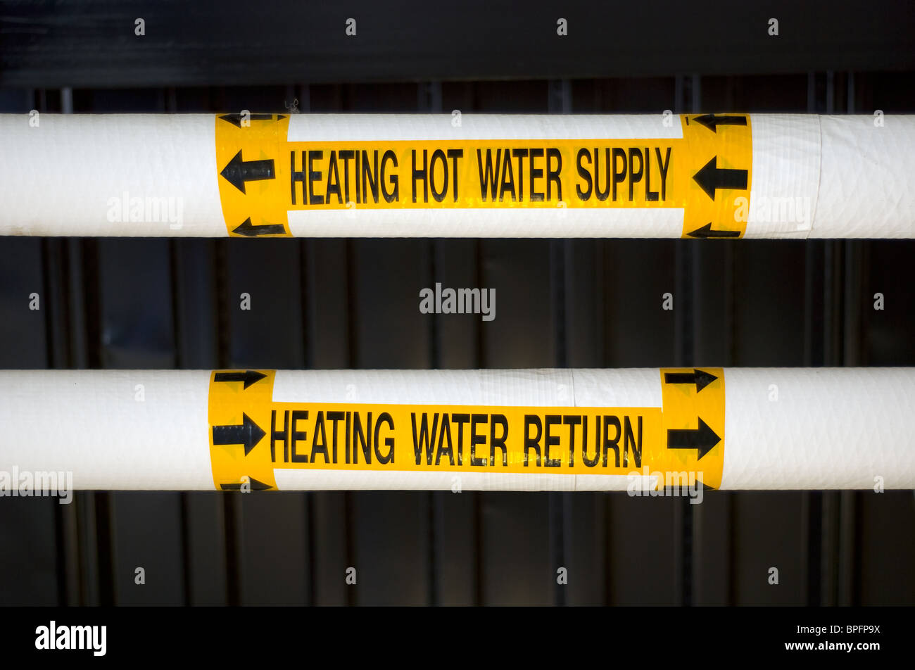 Hot Water Supply with Insulated Pipeline Stock Photo Alamy