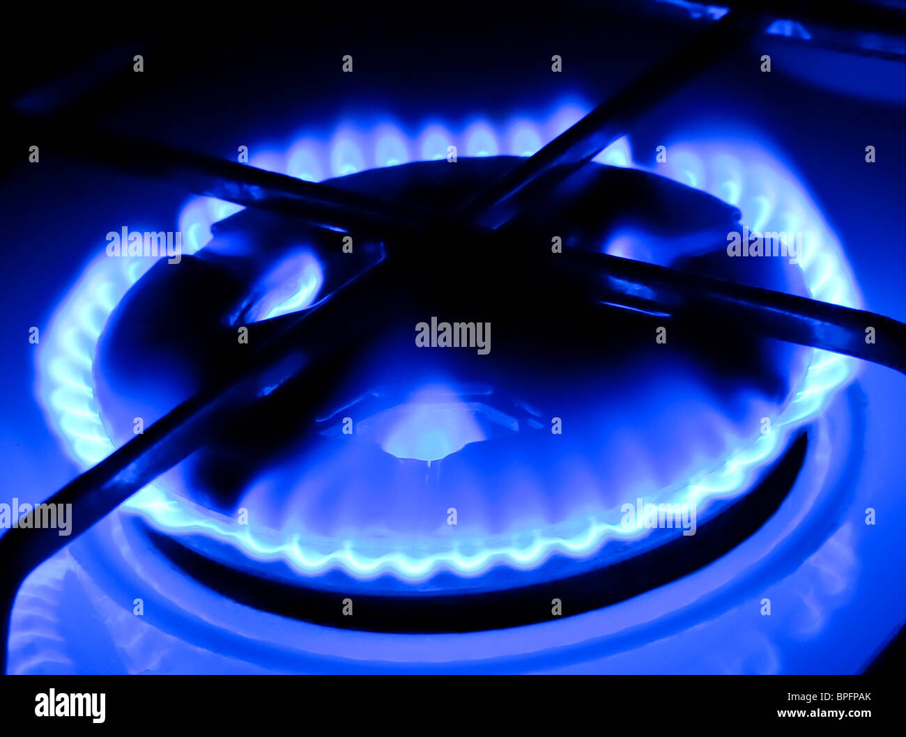 Flame of A gas Cooker Stock Photo