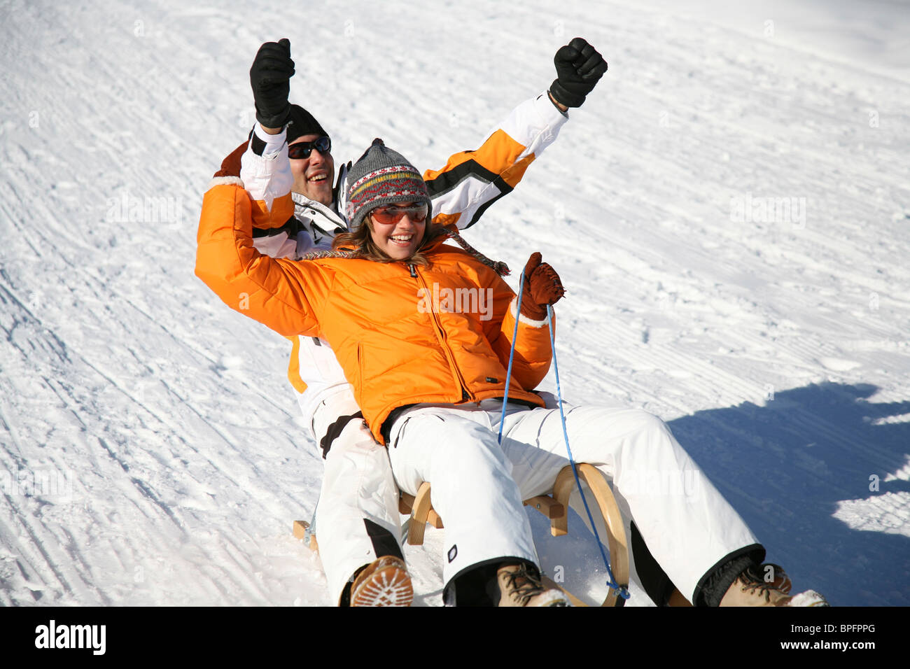 Toboggan Ride, Winter Sports, Austria Stock Photo Alamy