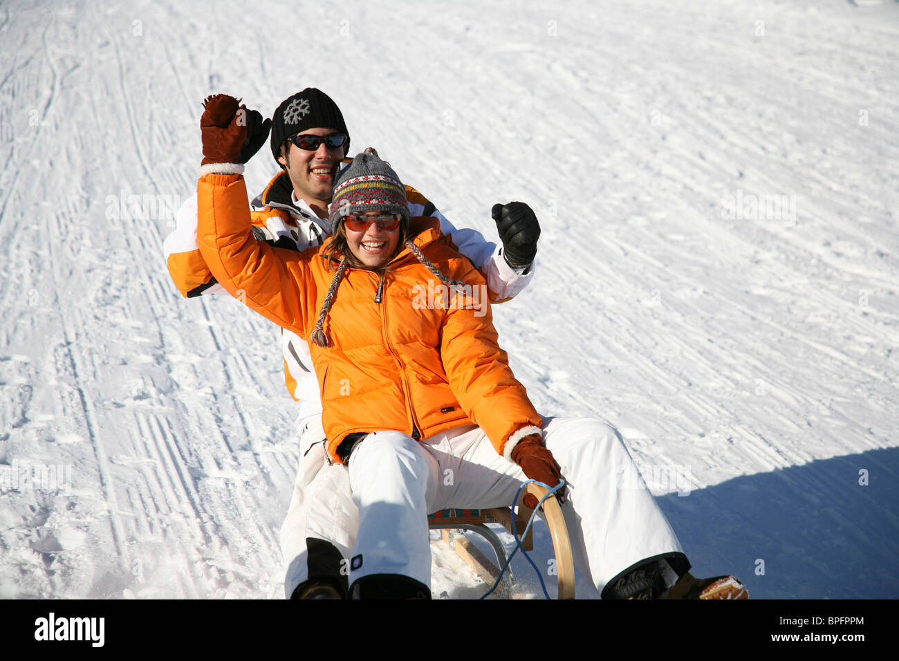 Toboggan Ride, Winter Sports, Austria Stock Photo Alamy