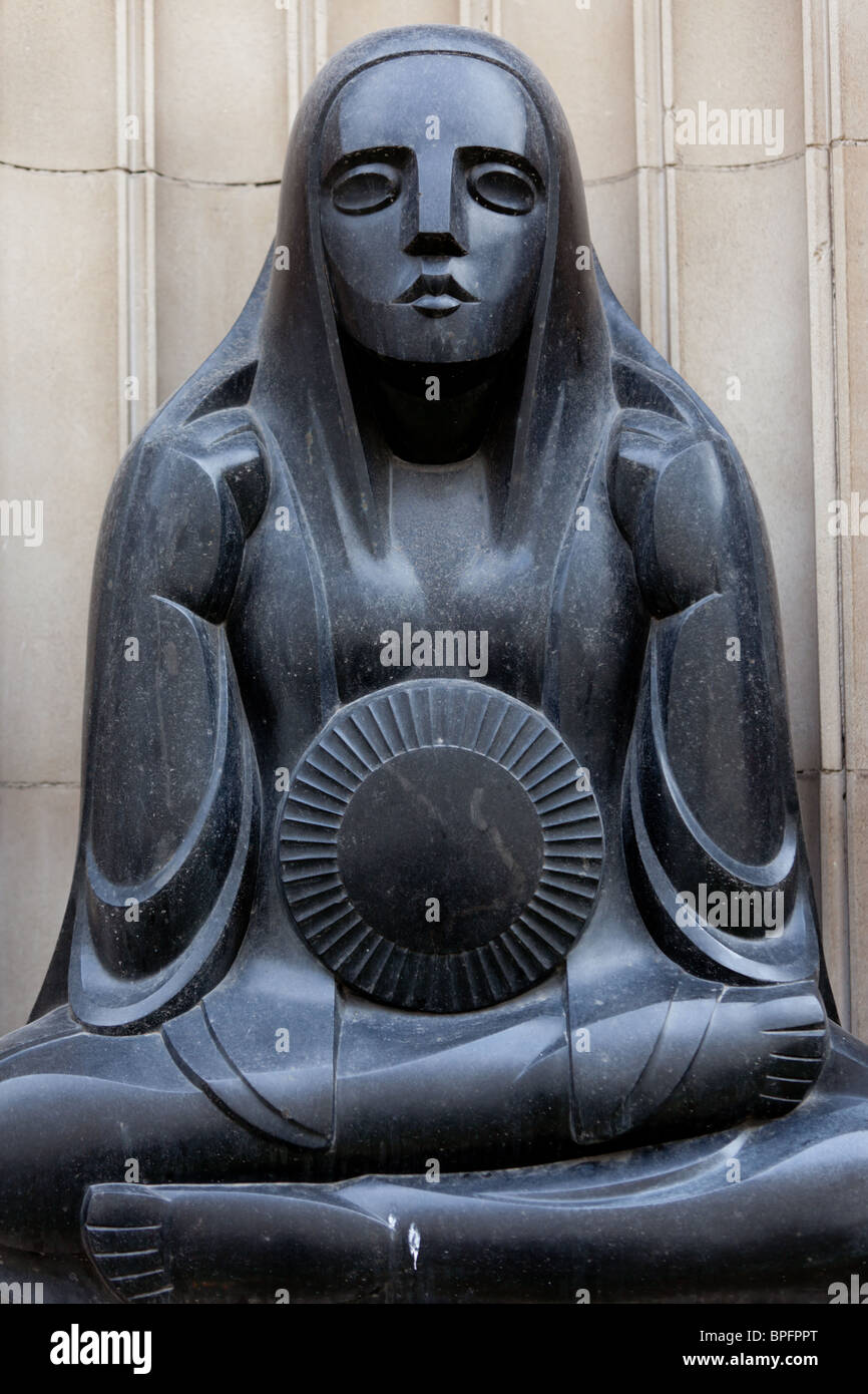 Art deco figure on the Liverpool Queensway Tunnel ventilation tower