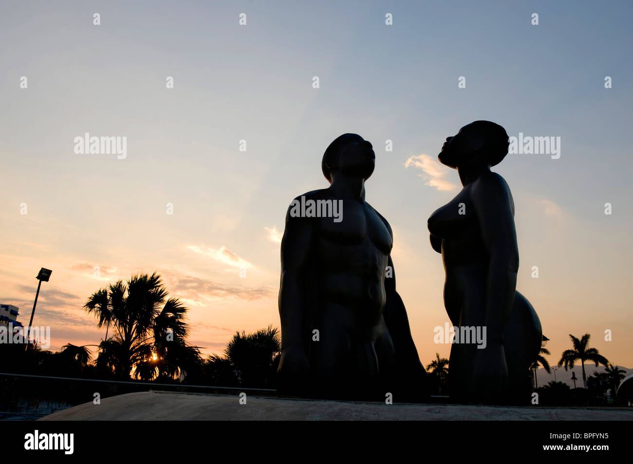Redemption Song monument in Emancipation Park, Kingston, Jamaica Stock