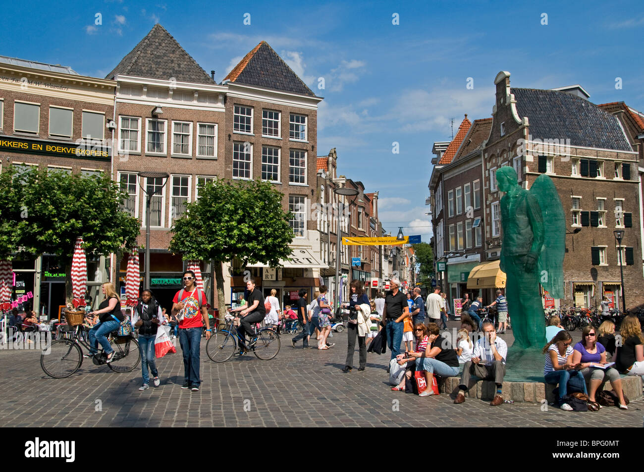 Zwolle Overijssel historic town city Netherlands shopping centre Stock Photo