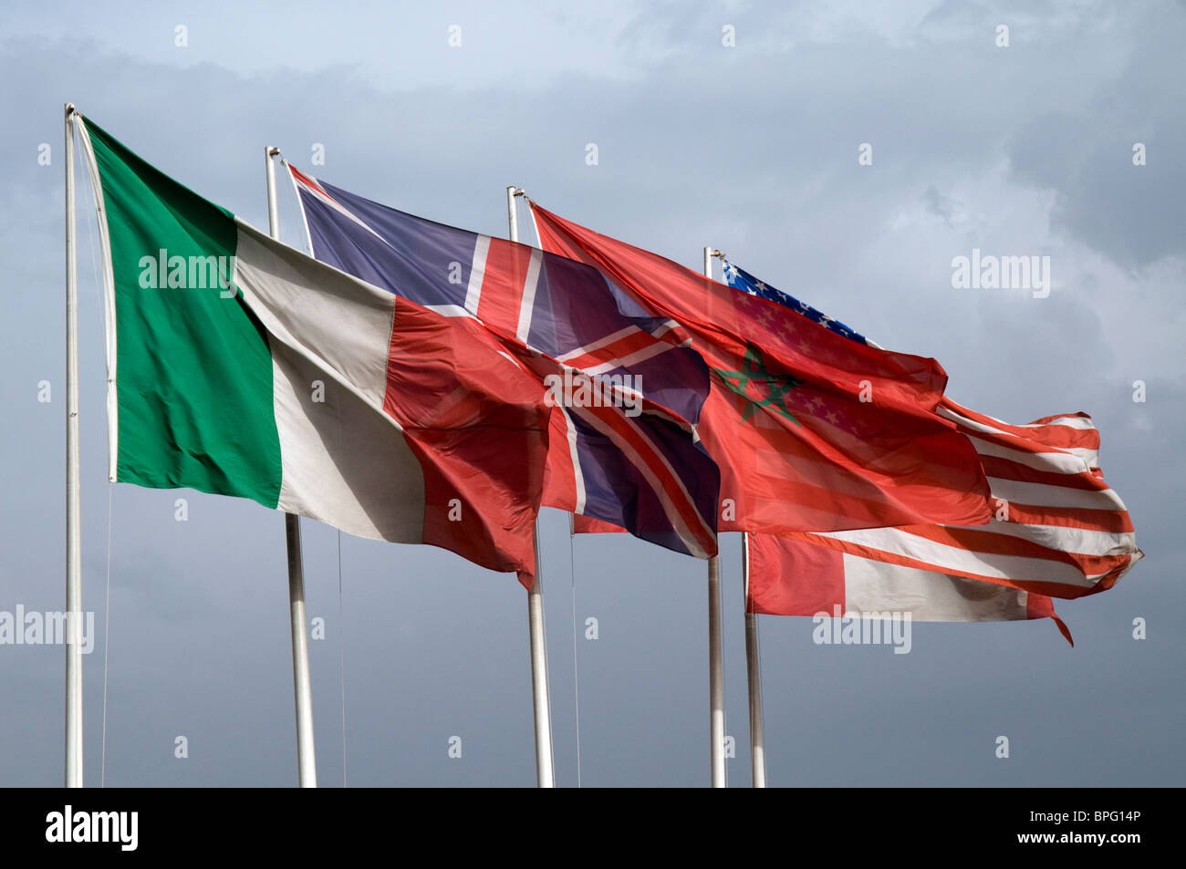 Flags fluttering in the breeze Stock Photo - Alamy