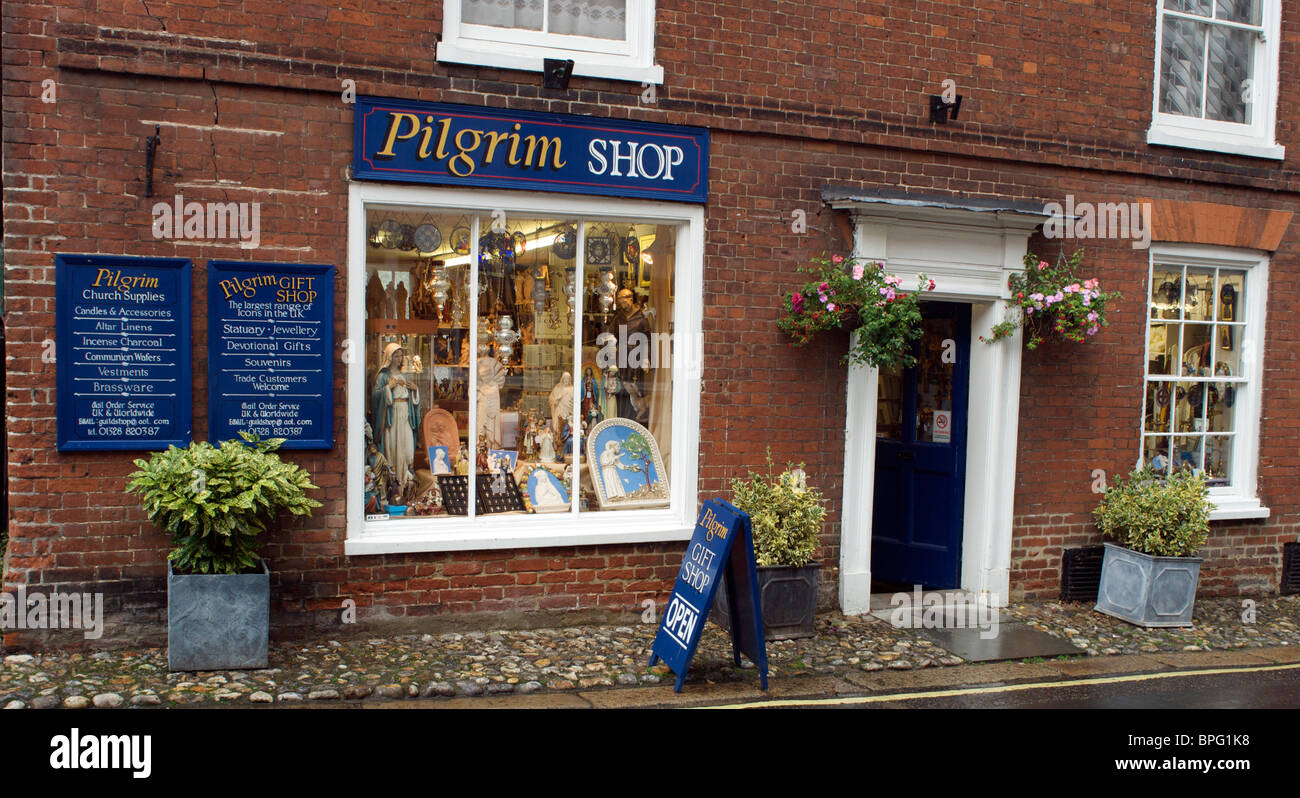 Little Walsingham shop sellling religious articles Stock Photo Alamy