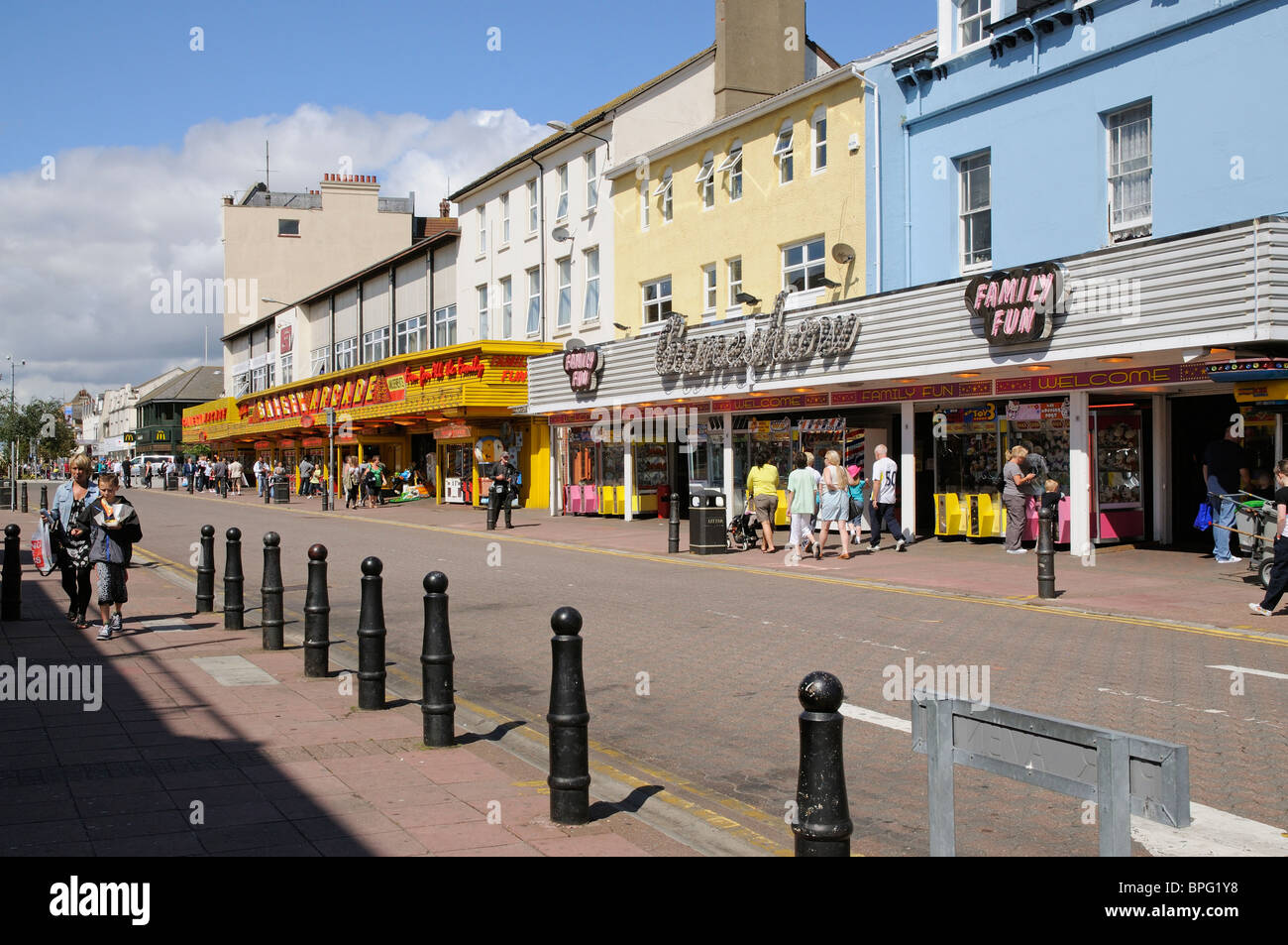 Clacton on Sea Essex England An East Anglia seaside resort & street lined with amusement arcades Stock Photo