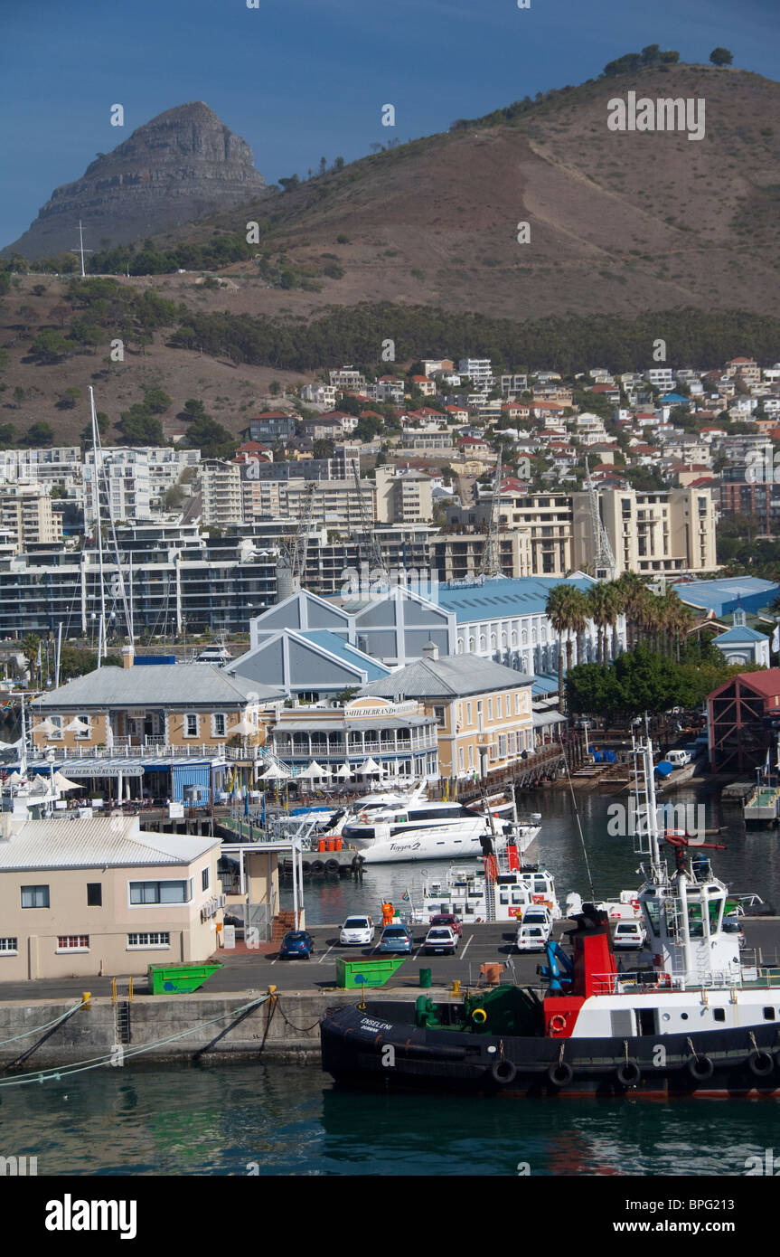 South Africa, Cape Town. Victoria & Alfred Waterfront, with Lion's Head