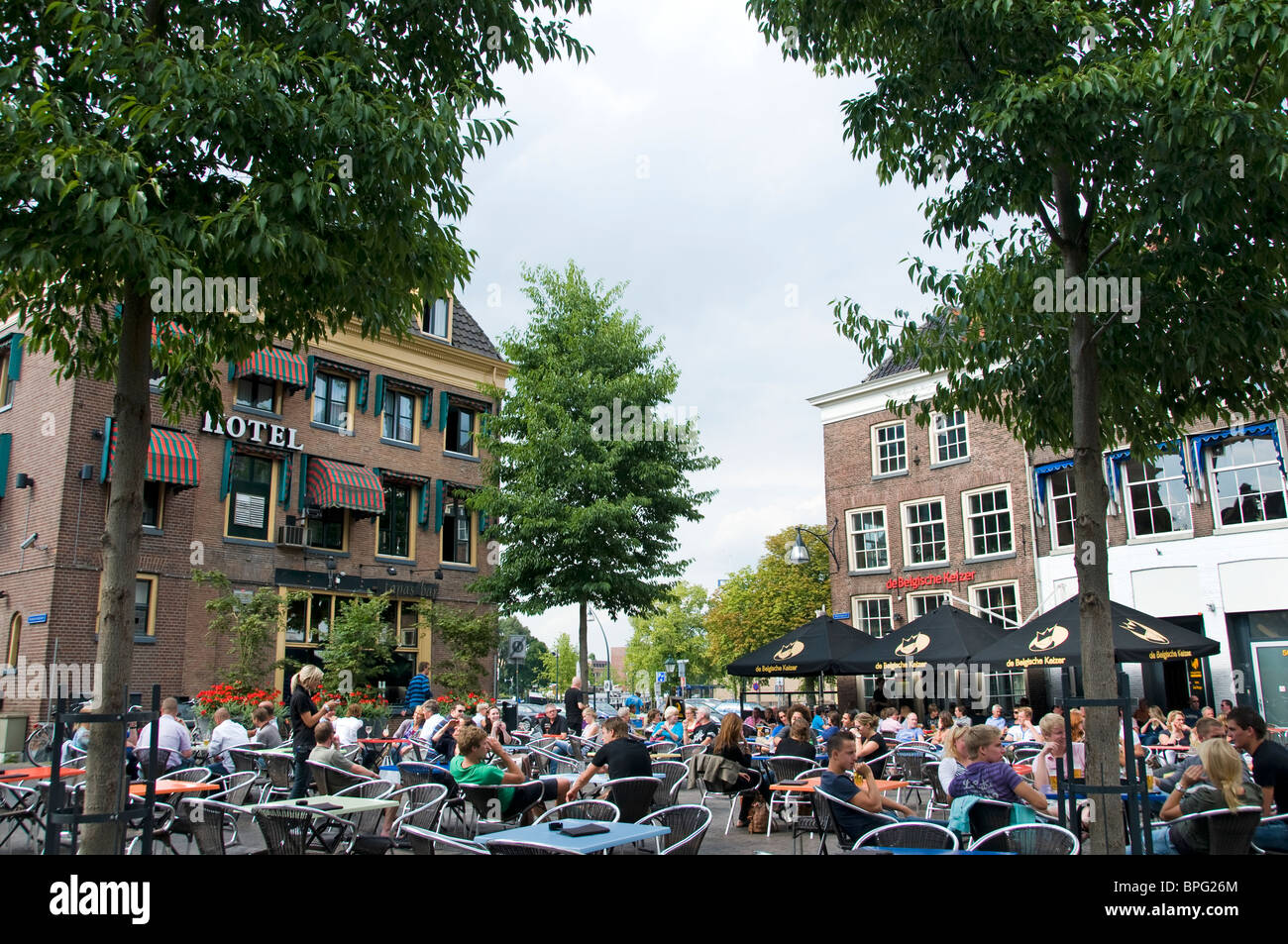 Zwolle Overijssel historic town city Netherlands bar pub restraurant Stock Photo