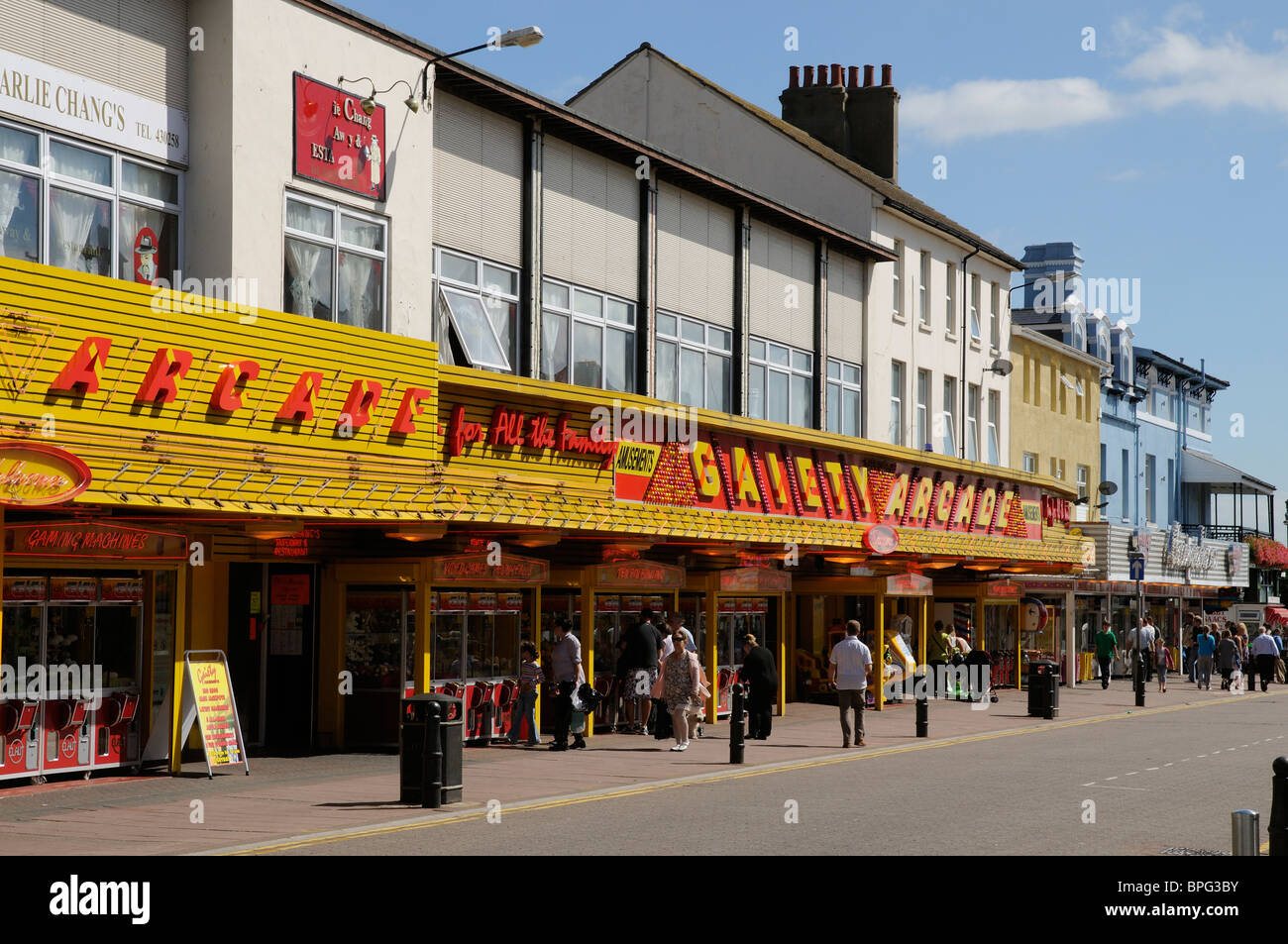 Clacton on Sea Essex England An East Anglia seaside resort & street lined with amusement arcades Stock Photo