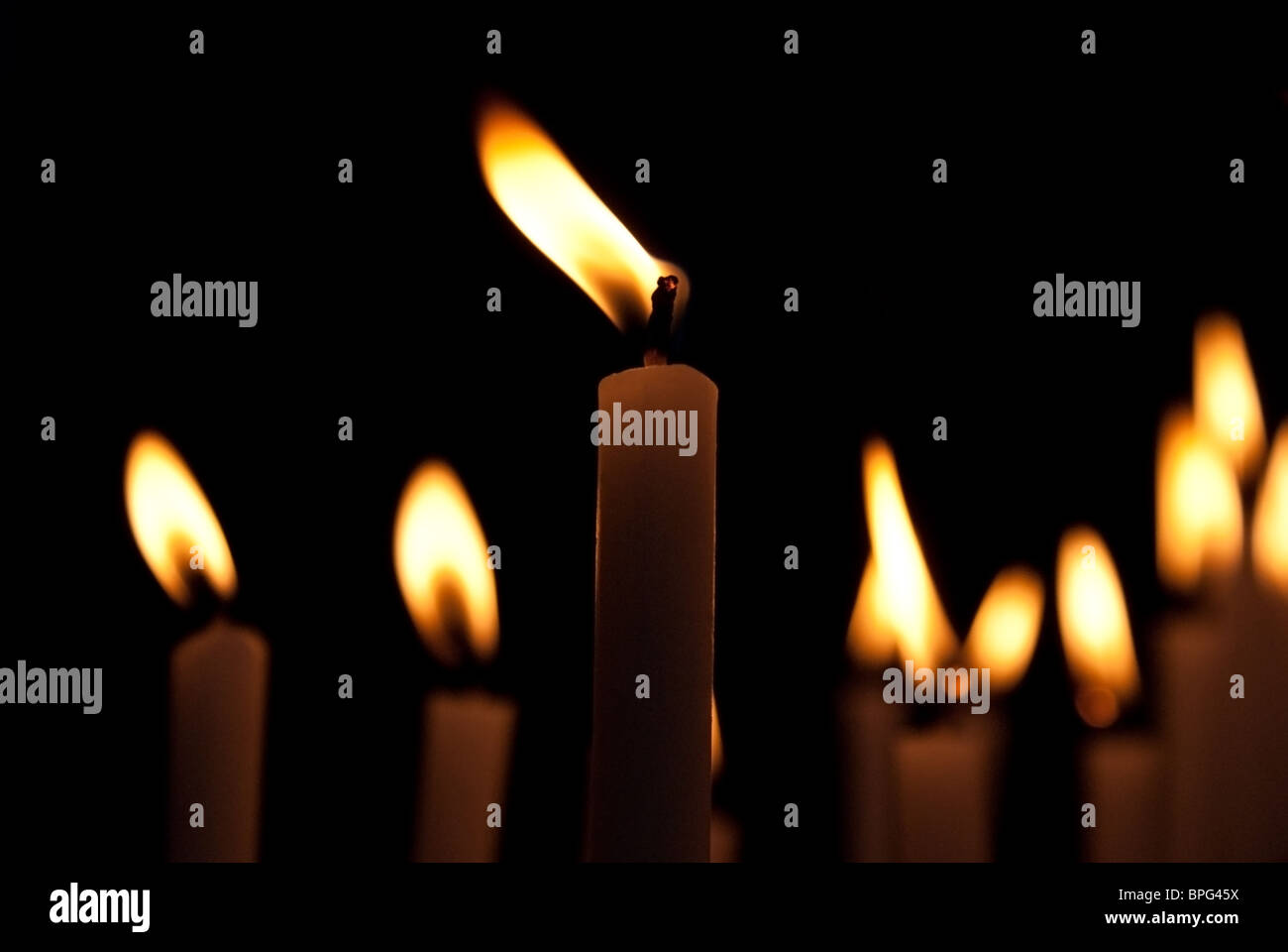 Flame of candles Stock Photo