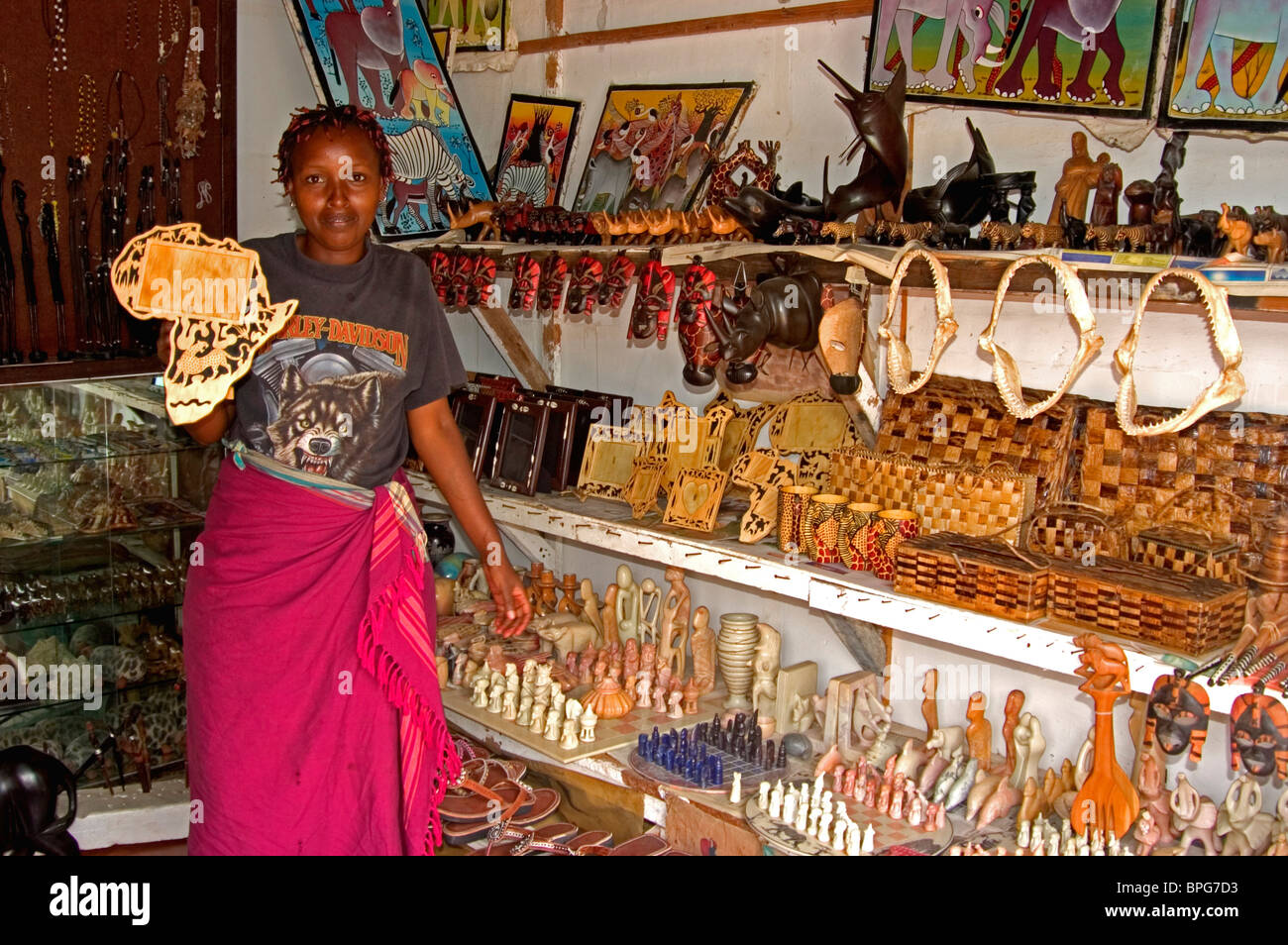 Souvenir Shop, Kenya Stock Photo Alamy