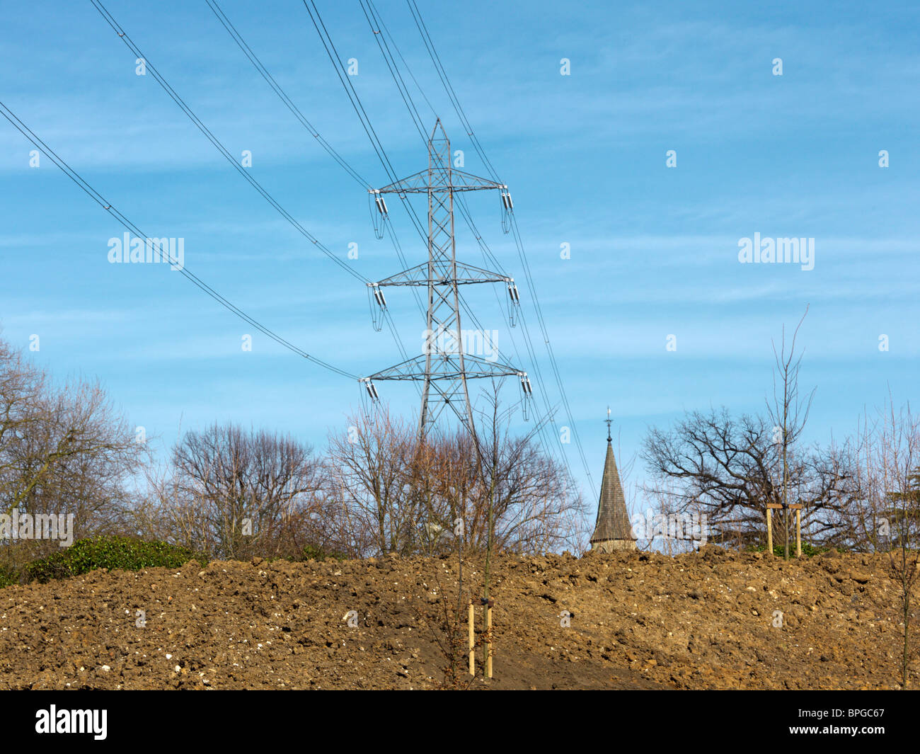 Sutton Surrey England Electricity Pylon Stock Photo