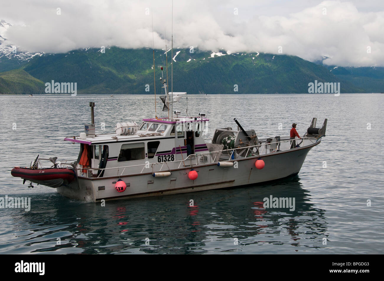 Boat in Passage Canal, Whittier, Alaska Stock Photo Alamy